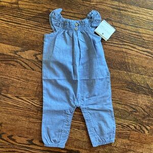Little Planet Girls 6m Chambray blue jumpsuit romper